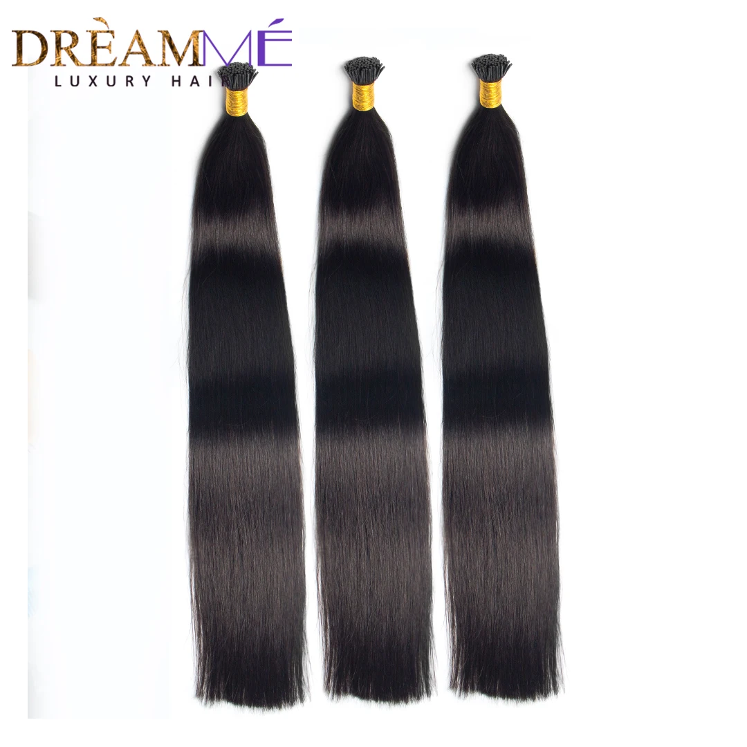 Straight I tip Human Hair Extensions Bundles Microlinks Brazilian Hair Bulks I Tip Hair Extensions For Black Women