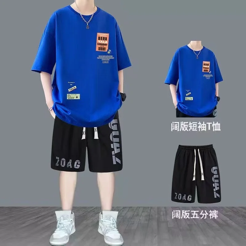 

Men's Casual 2-Piece Sportswear Set Streetwear Fashion Tracksuit T-Shirts and Pants Beachwear Summer Sweatshirt T-Shirts Sets