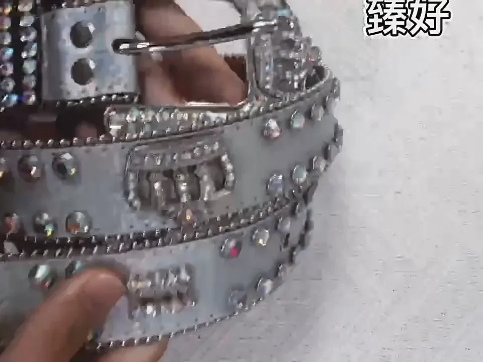 Women Western Rhinestone Belt Cowgirl Cowboy Rivet Studded Punk Bling Belt Women