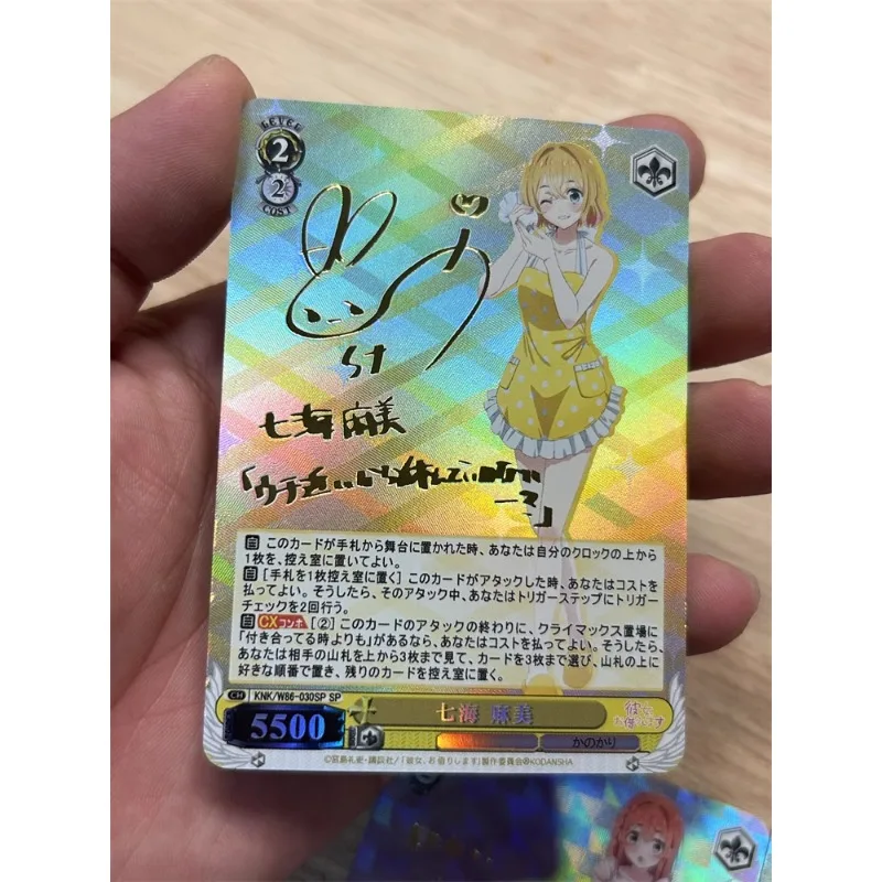 DIY ACG Rent-a-Girlfriend WS Refractive Gold Signature Flash Card Anime Peripheral Game Collection Card Prezent świąteczny