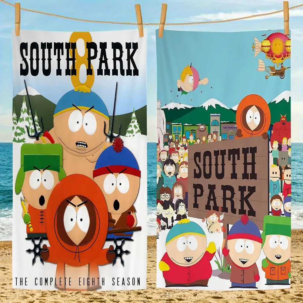 Anime S-South Park Cute Cartoon Beach Towel Colorful Bath Towels for Girl Microfiber Quick Dry Sand Free Beach Yoga Spa Gym Pool