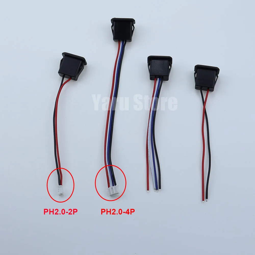 Yaru 2 Pin 4 Pin USB 2.0 Female Power Jack 2P 4P USB 2.0 Charging Port Connector Data Interface with Cable USB Charger Socket
