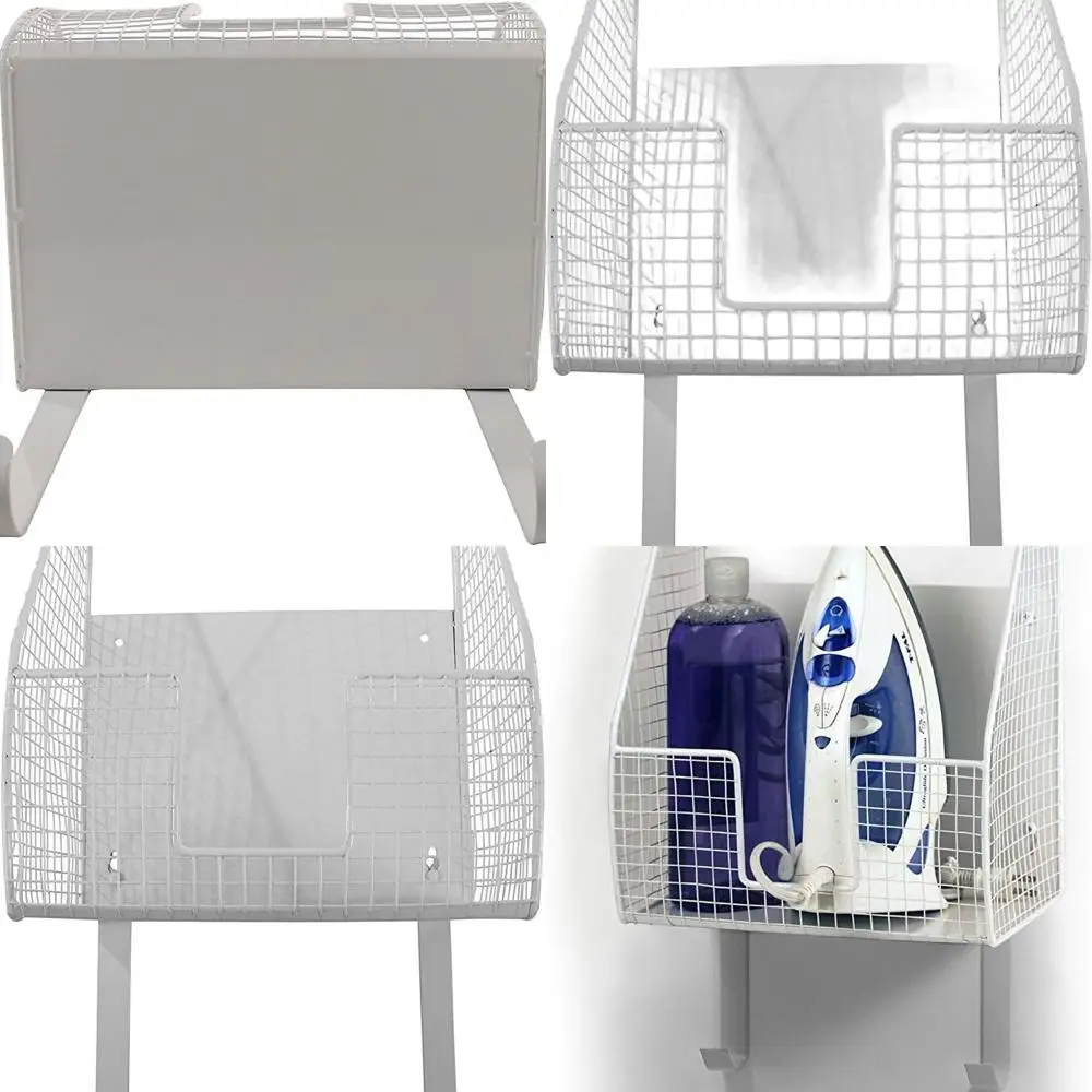

White Ironing Board with Storage Basket, Compact and Stylish