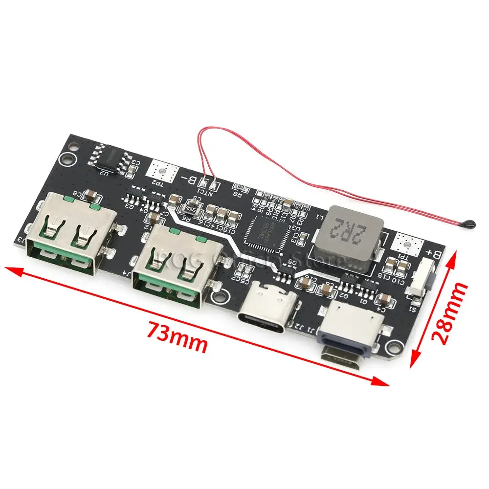 QC4.0 QC3.0 LED Dual USB 5V 4.5A 22.5W Micro/Type-C USB Mobile Power Bank 18650 Charging Module Temperature / Circuit Protection