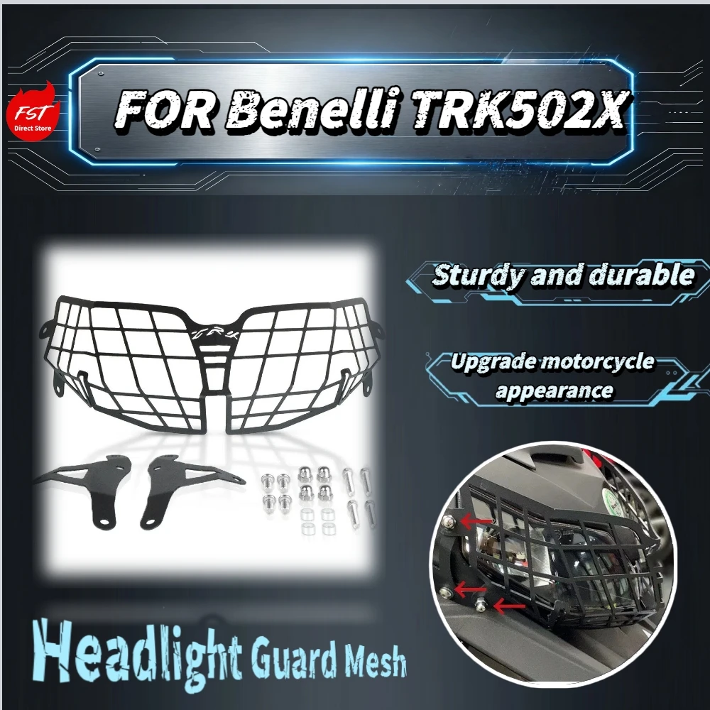 For Benelli TRK502X Dedicated Headlight Shield Block Flying Stones Prevent Lamp Lens Crack Riding Parts