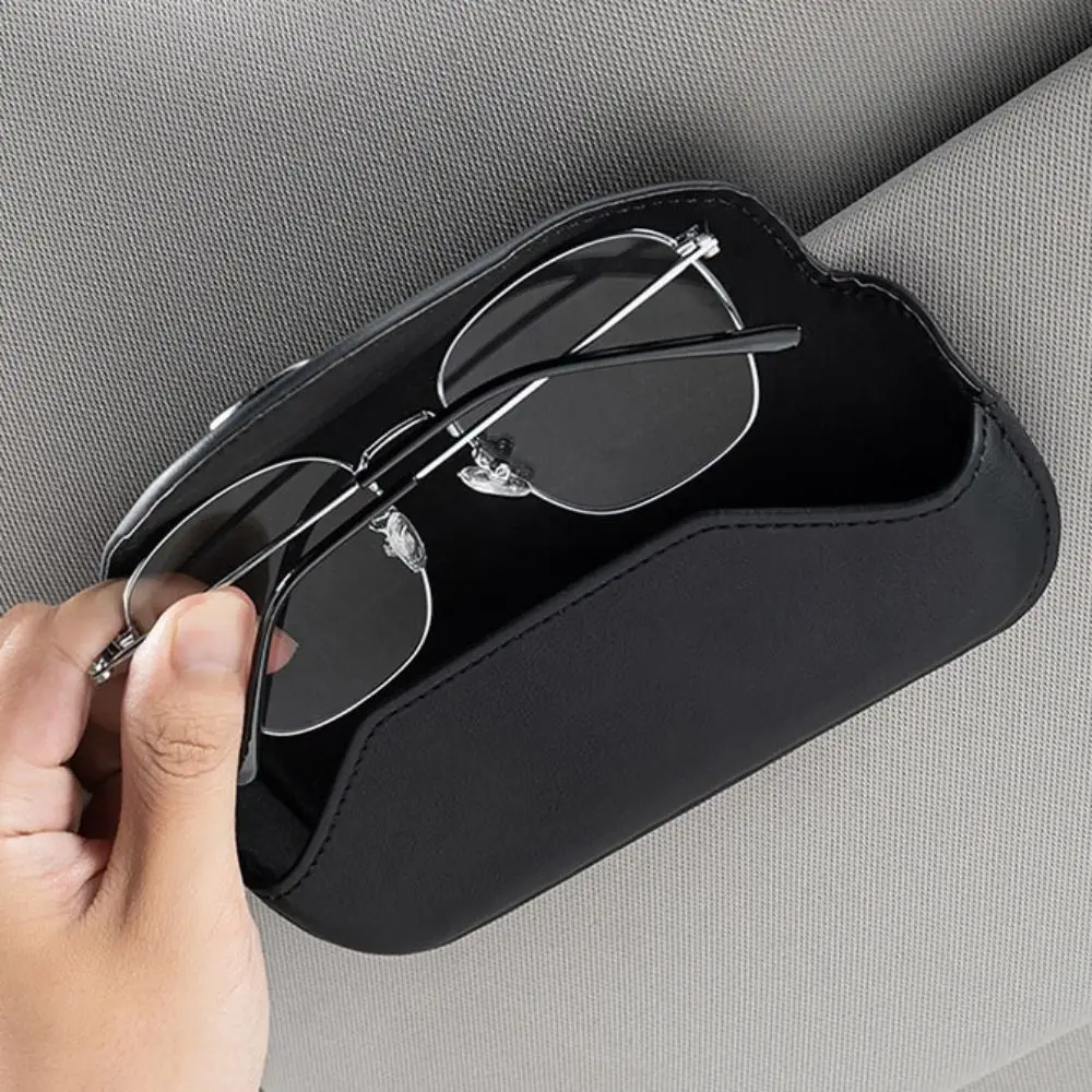 

Fashion Clip-on Car Mounted Glasses Bag Convenient Magnetic Car Organizer Stable Universal Sun Visor Glasses Case Tickets