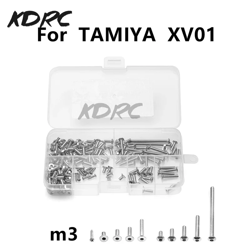 

KD RC TAMIYA XV01 Screws Set Stainless Steel M3 Hexagon Socket Screw Flat Round Head For 1/10 RC Car TAMIYA XV-01
