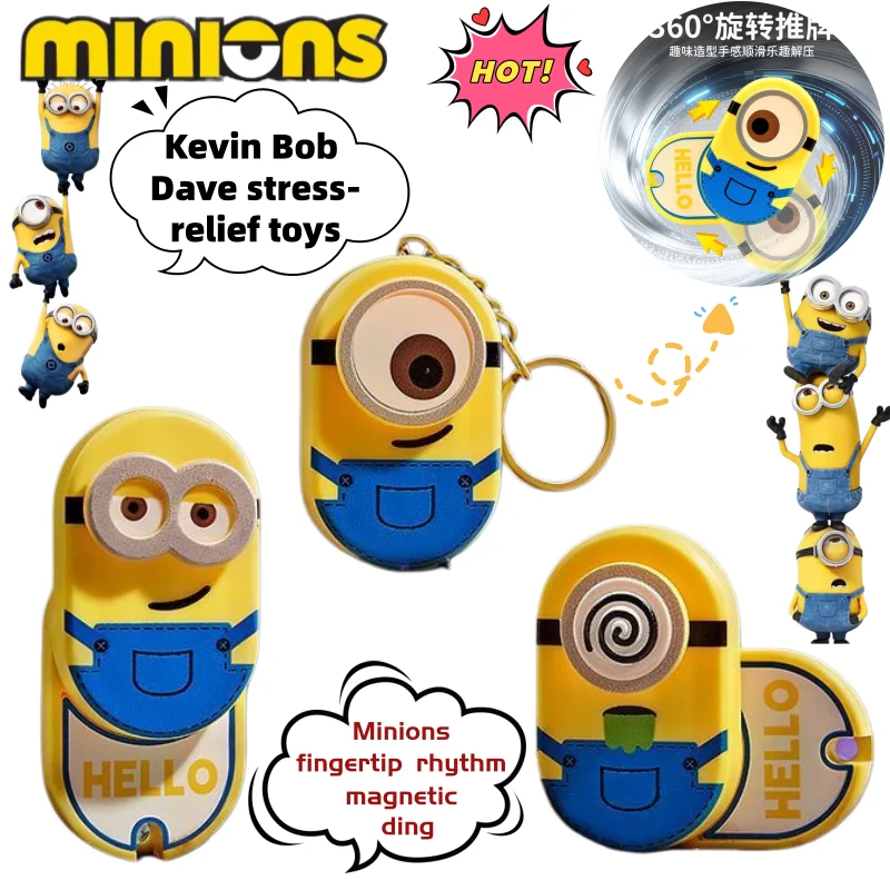 

Minions Despicable Me Kevin Bob Dave Cute Animation Peripheral Decompression Toy Creative Cartoon Fingertip Rhythm Magnetic Ding