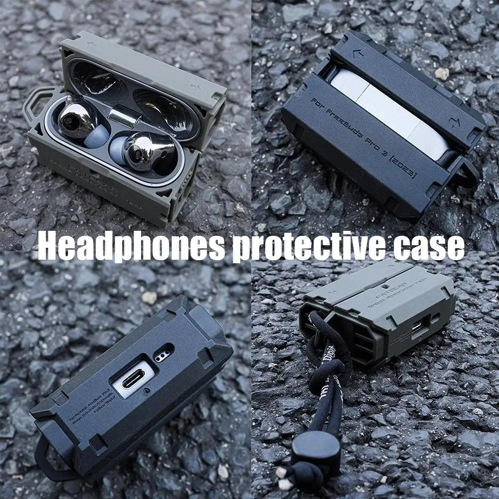 Tactical Military Grade Rugged Armor Protective Skin Cover For Freebuds Pro 4/3 Shockproof Earphone T0i3