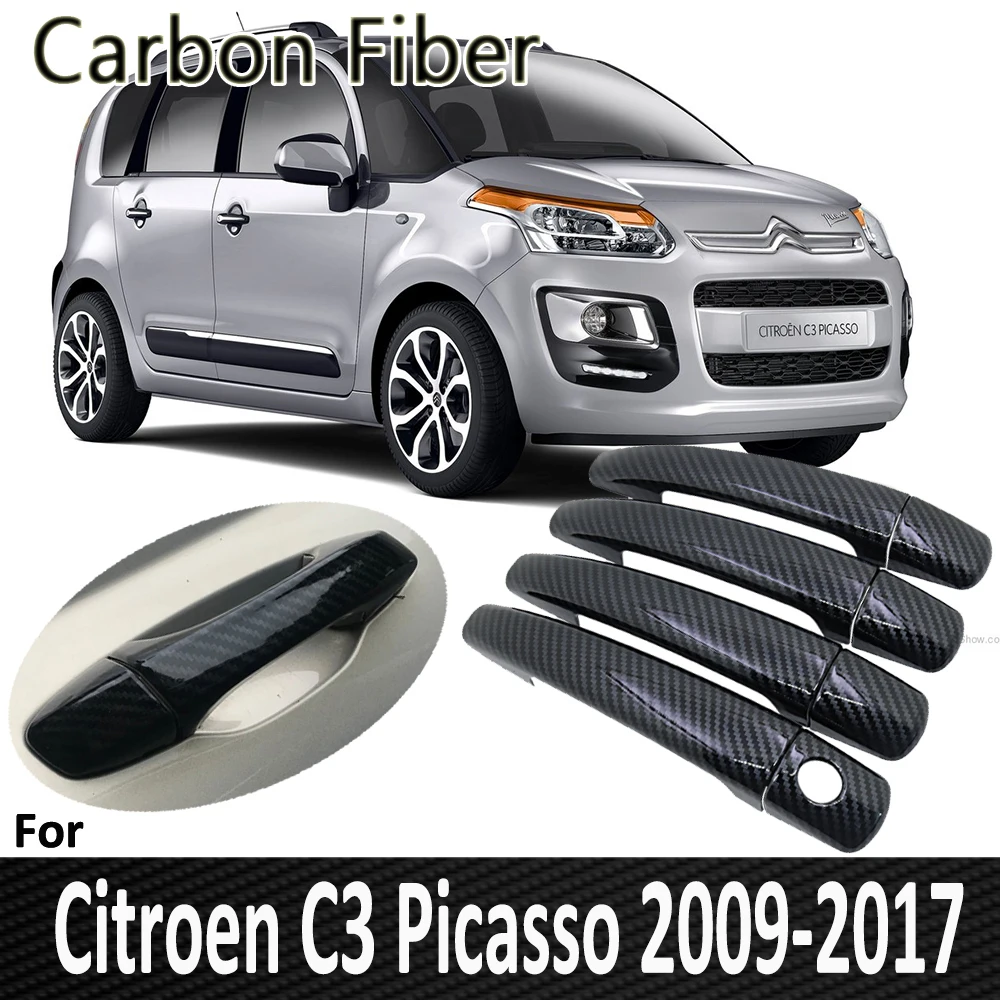 

Pop for Citroen C3 Picasso 2009~2017 2010 2011 2012 2013 2014 2015 2006 Door Handle Cover Sricker Car Accessories