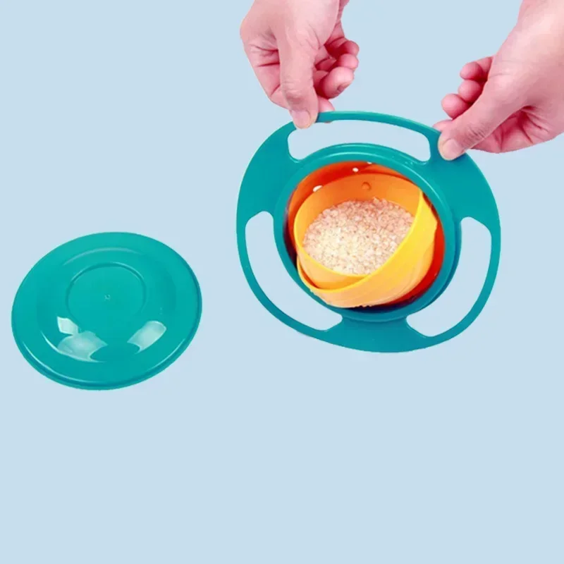 Gyro Bowl Practical Design Rotary Balance Novelty Umbrella 360 Rotate Spill-Proof Solid Feeding Dishes Baby Tableware Food-grade