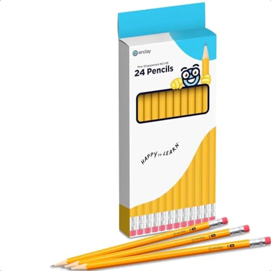 

Presharpened 2 Pencils 24 Count WoodCased Yellow Sharpened Pencils with LatexFree Eraser for School Office and Classroom plies
