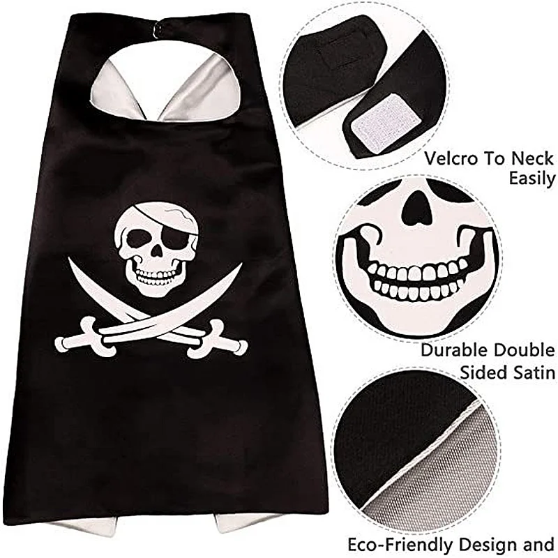 Piratenmaske Halloween Kleinkind Rollenspiel Kostüme Umhang mit Maske für Cosplay Kinder Geburtstagsgeschenk