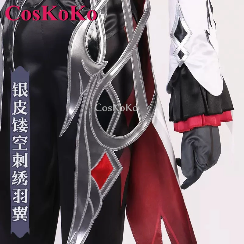 Coskoko Arlec chino Cosplay Anime Spiel Genshin Impact Kostüm Fatui Schwalben schwanz Mantel Frauen Halloween Party Rollenspiel Kleidung