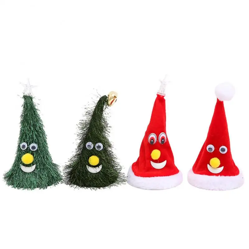 Electric Christmas Hat Funny Xmax Tree Toy Eye Catching Ornaments Dancing Christmas supplies Xmax Creative Stuffed Animal Decor