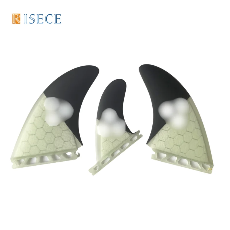 RISECE AMT Twin Fins Stabilizer Fiberglass Performance Core Tri Fin Set Surfbrettflossen 3-teiliges Set Quilhas Surfflossen – Detail 3