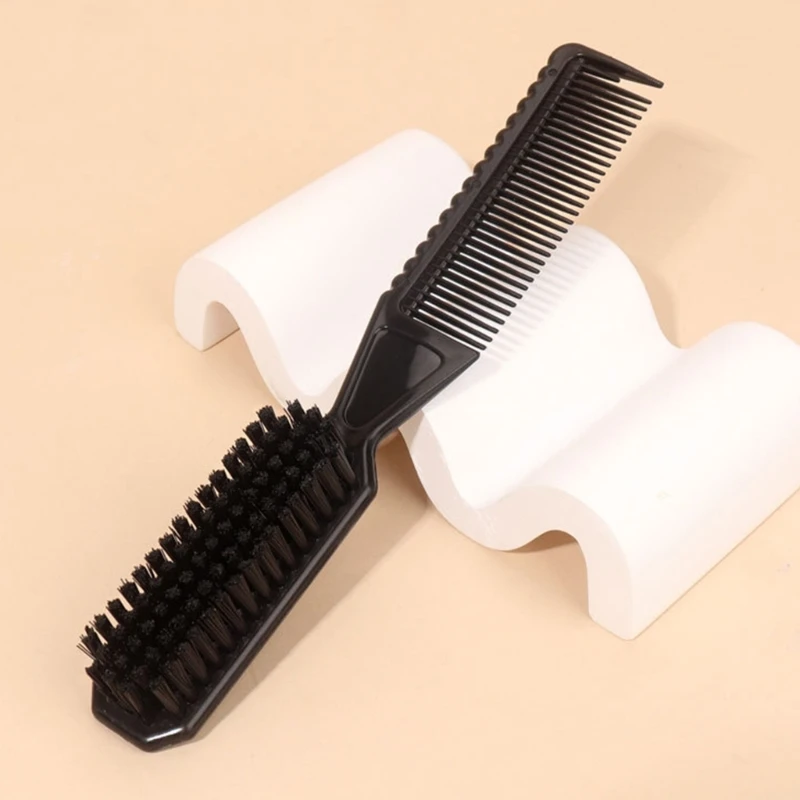 Small Comb Brush for Men Grooming Double-sided Comb with Soft and Hard Bristles Lightweight Combs