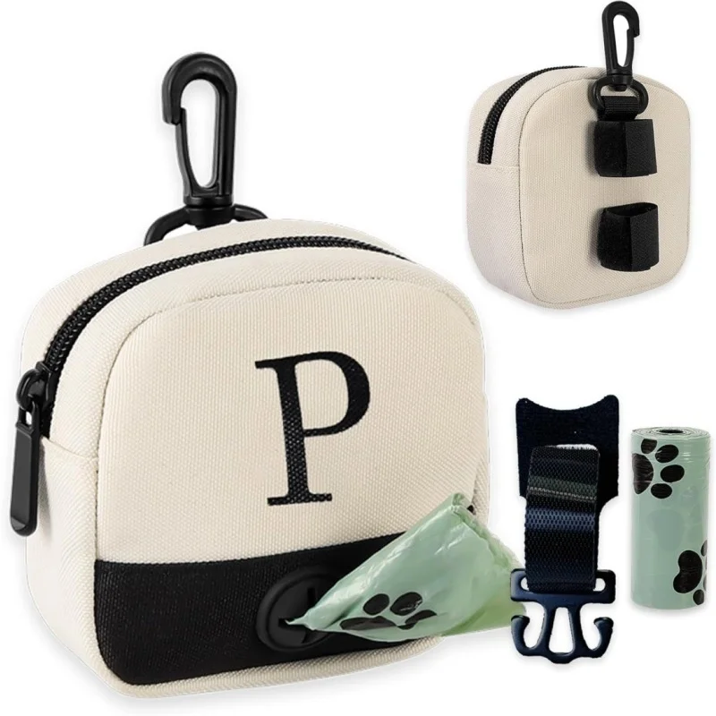 Dispensador de bolsas de comida para mascotas con bolsas de caca integradas, correa de cintura para adiestramiento al aire libre, paquete para perros