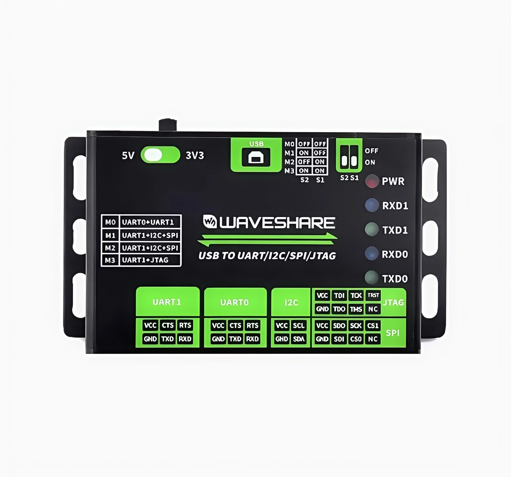 USB to UART/I2C/SPI/JTAG 컨버터 다운로더 시리얼 포트 모듈 알루미늄 합금 쉘