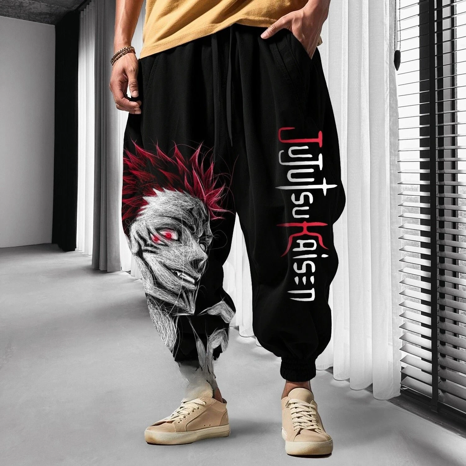 

Jujutsu Kaisen Anime Printed Sweetpants 2025 Men's Autumn/Winter New Style Harajuku Large Versatile Casual Loose Tapped Pants