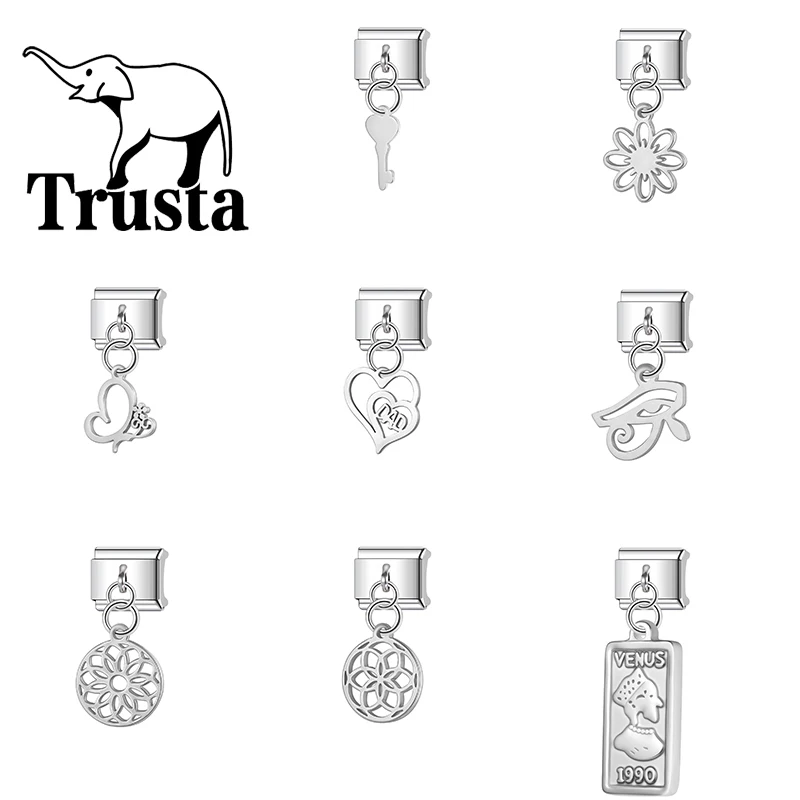 Trusta-2026-Simple-Silvery-Pendant-Flower-Love-Italian-charm-bracelets-Fit-9mm-DIY-Making-Gifts-Stainless-Steel-Fashion-N690