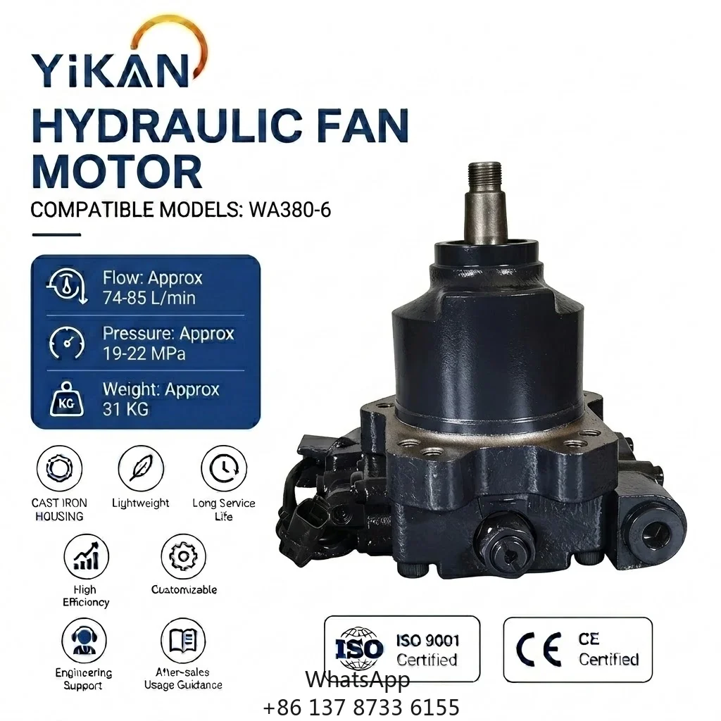 WA380-6 Hydraulic Fan Motor For Komatsu WA380 Loader Fits WA470-6 WA430-6 708-7S-00312 708-7S-00311 Fan Pump