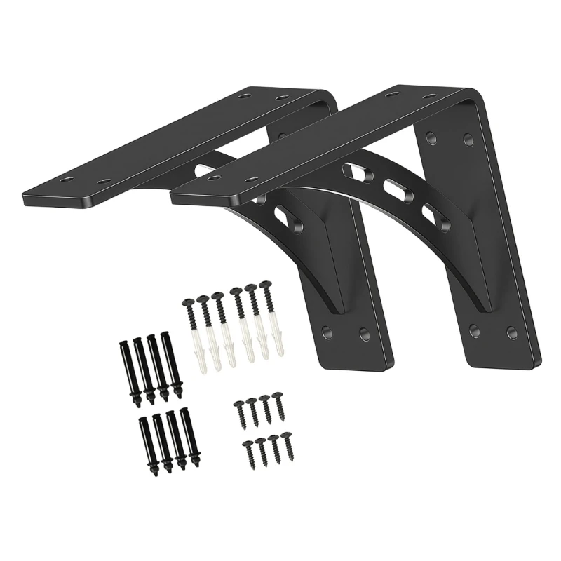 Carbon Steel Triangle Bracket Shelf Brackets Carbon Steel Texture for Floating Shelves and Stands Easy Installation