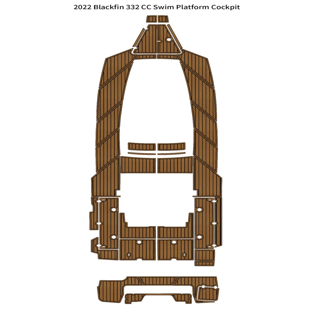 2022 Blackfin 332 CC Swim Platform Cockpit Pad Boat EVA Foam Faux Teak Floor Mat SeaDek MarineMat Gatorstep Style Self Adhesive