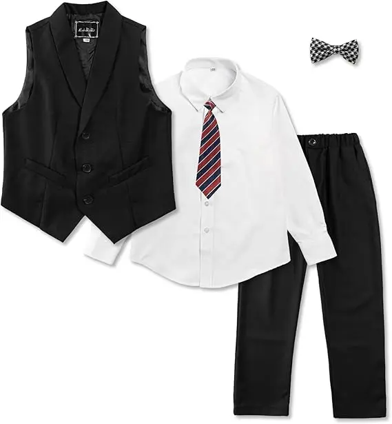 

Children's Vest Set British Style Autumn New Flower Boy Formal Wear Host Boy Performance Costume Kids Photography Outfit