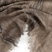 Cotton Linen Striped Men Scarves Autumn Winter Warm Neckerchief Pashmina Male Accessories Short Tassel Bufanda Shawl 6
