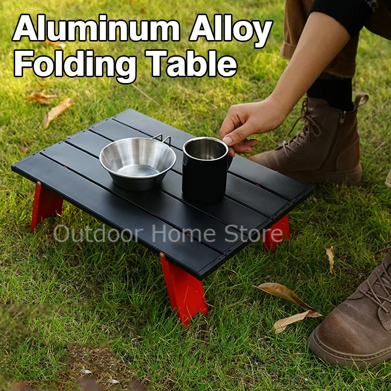 

Mini Camping Table Ultralight Portable Aluminum Alloy Outdoor Table Roll-Up Folding Table Desk or Backpacking Picnic BBQ