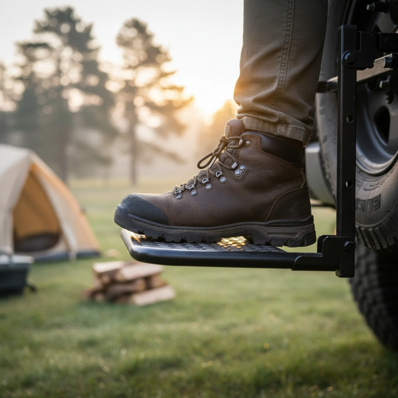 Spare Tire Step Ladder off-Road Spare Tire Ladder Long-Lasting Secure for Overlanders, Roof Rack Access, Overlanding