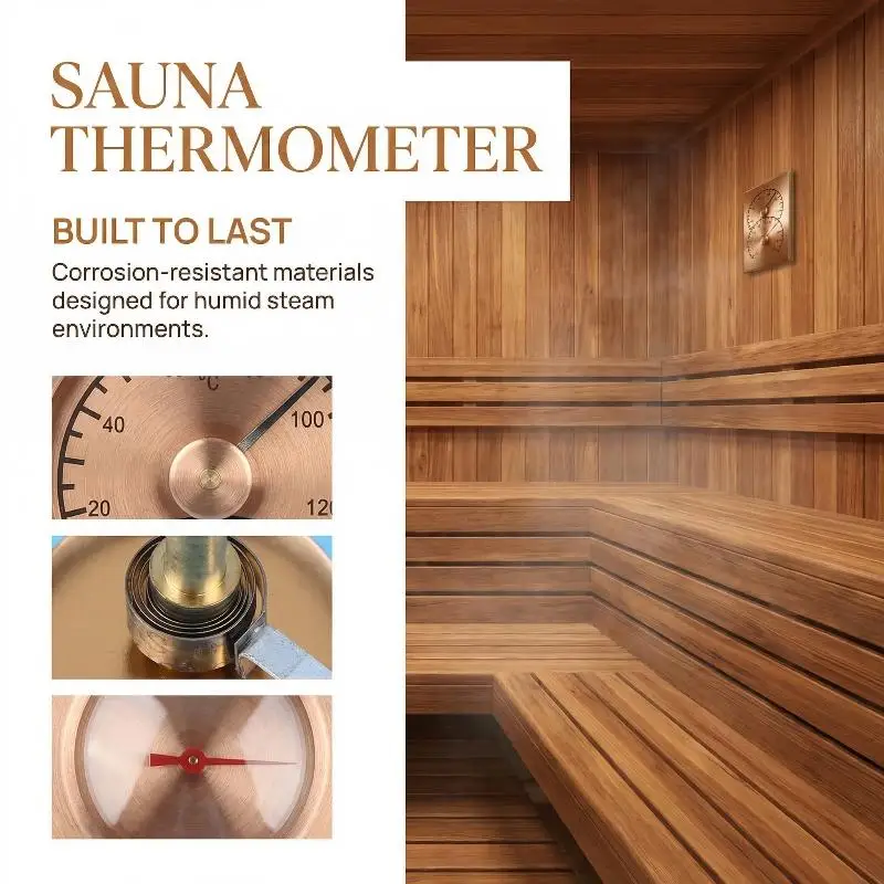 Home Spa Sauna Thermometer Metal Replacement Quick Installation Reliable Reading for Steam Bath Accessory