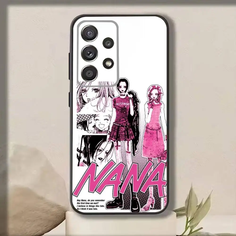 حافظة هاتف J-Japanese Classic Anime NANA لهاتف سامسونج S25، S24، S21، S22، S23، S30، Ultra، S20، Plus، Fe، Note، 10,9,5G غطاء أسود