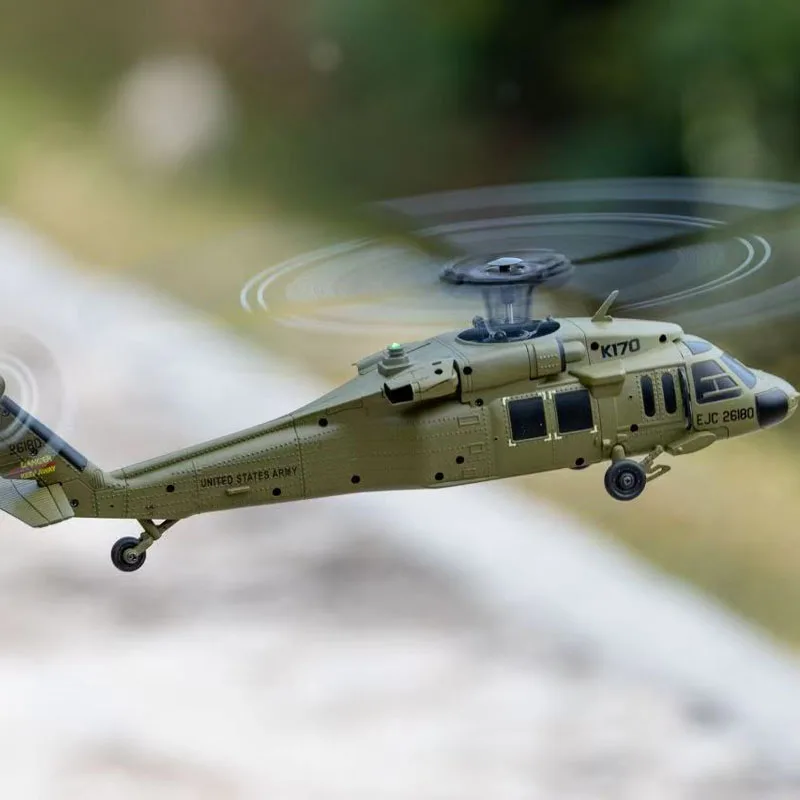 Modello drone elicottero da combattimento telecomandato Black Hawk UH60l versione brushless simulazione Giocattolo regalo per bambini Weili K170