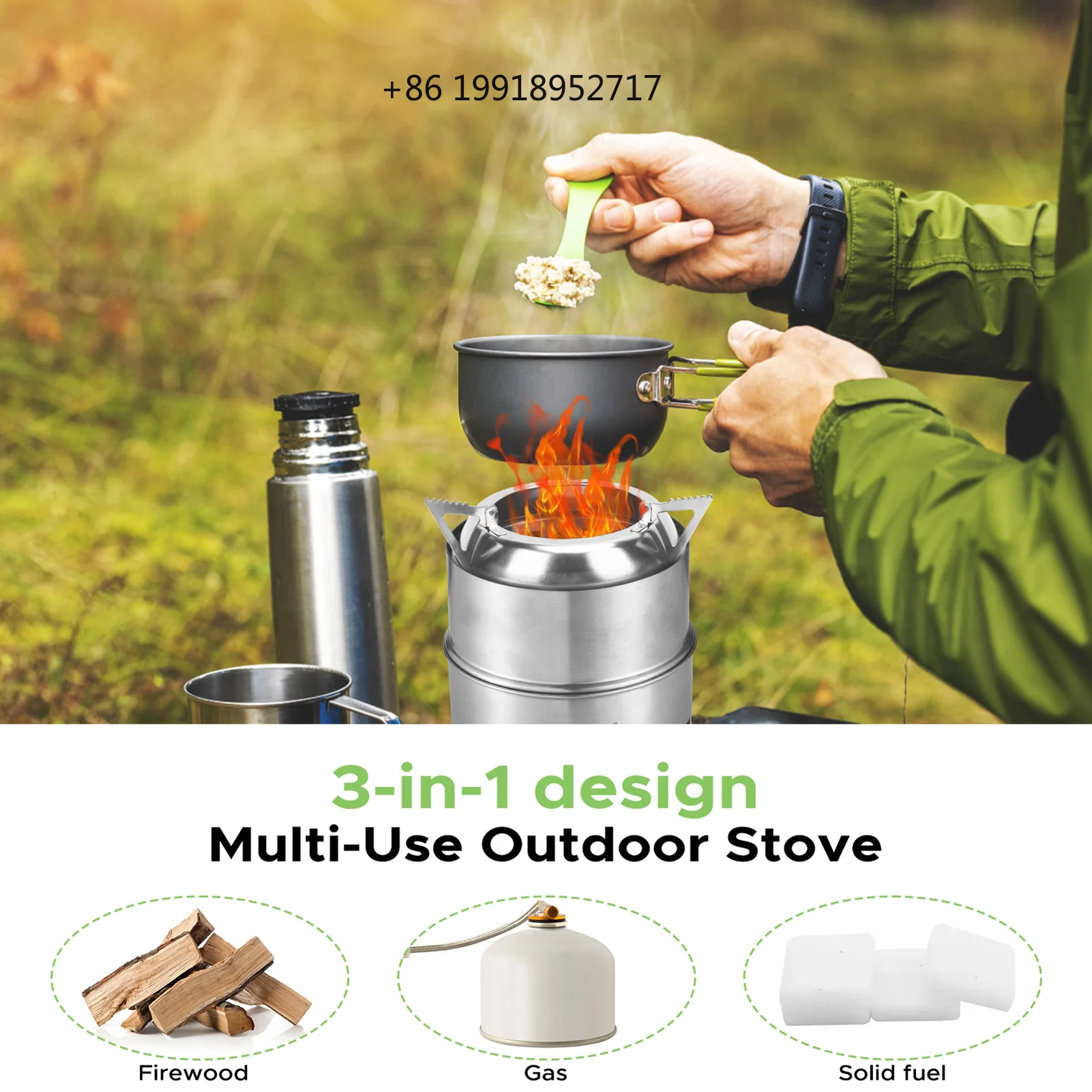 Camping Cooking Gas Stove Portable Tool - Réchaud de camping 3-en-1 portable en