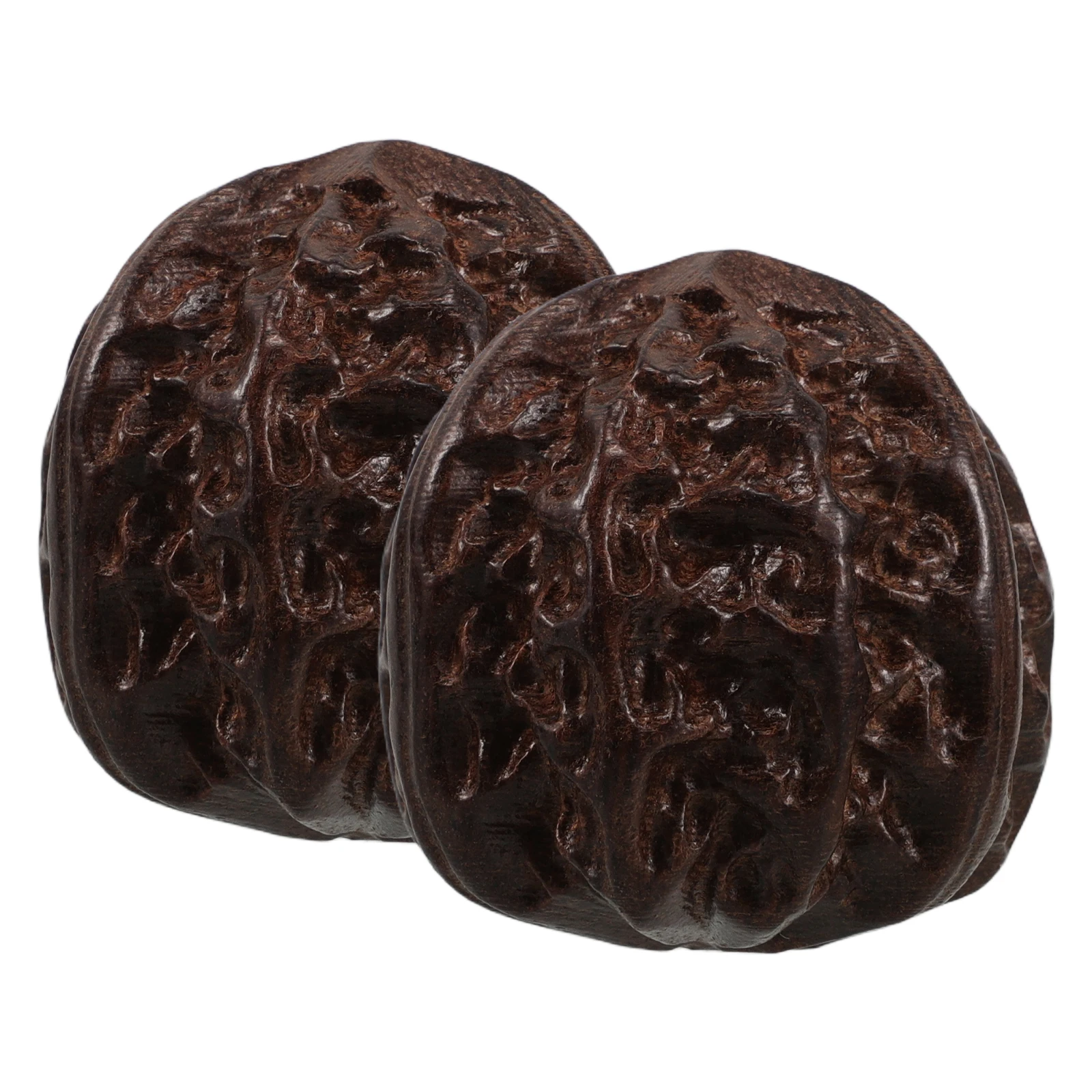 

2Pcs Fitness Handball Walnut Massage Balls for Adults Elderly Hand Exercise Wood Grip Strengthener Portable Smooth Balls
