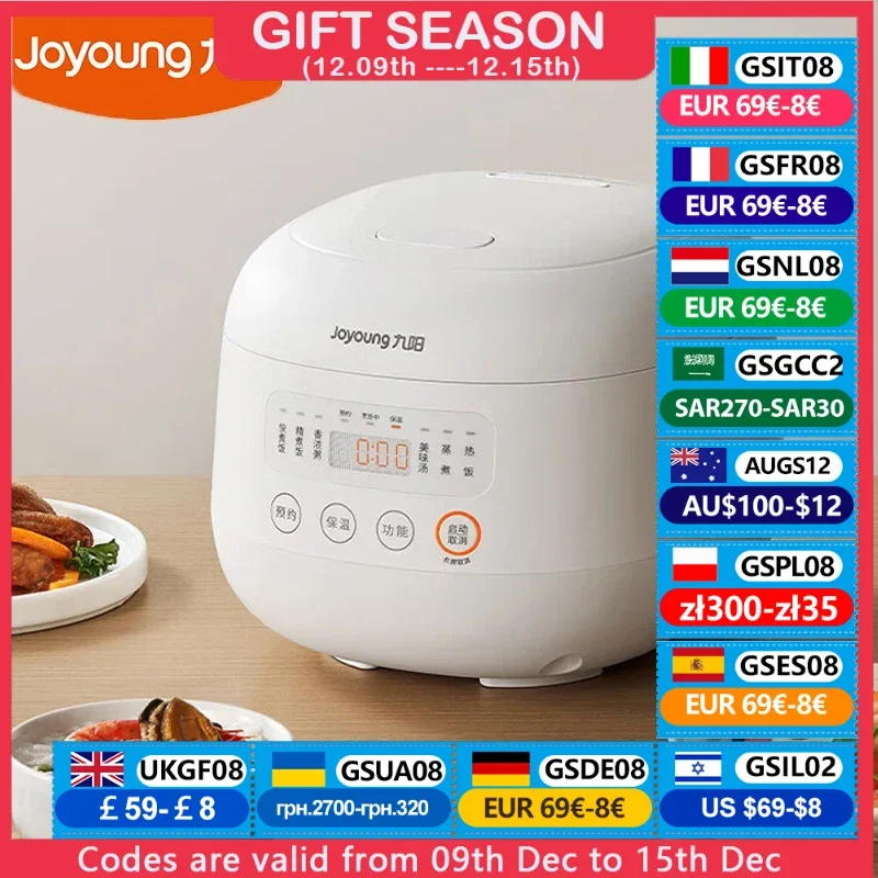 Joyoung New Rice Cooker 3L Fast Cooking Multifunction Electric Cooker For Home Kitchen 2-6 Person F-30FZ319 Ceramic Glazed Liner