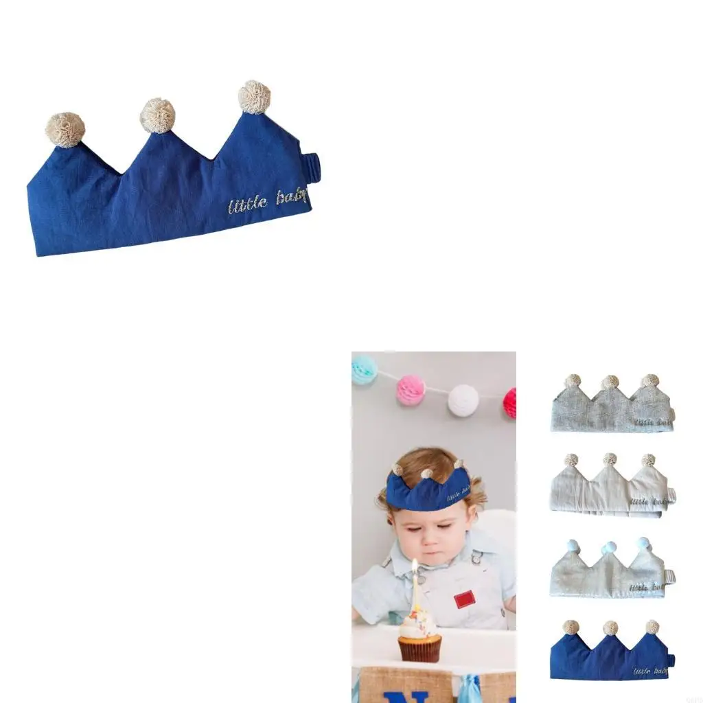 

Elastic Royal Headwear For Boys 100 Days Birthday Parties Photo