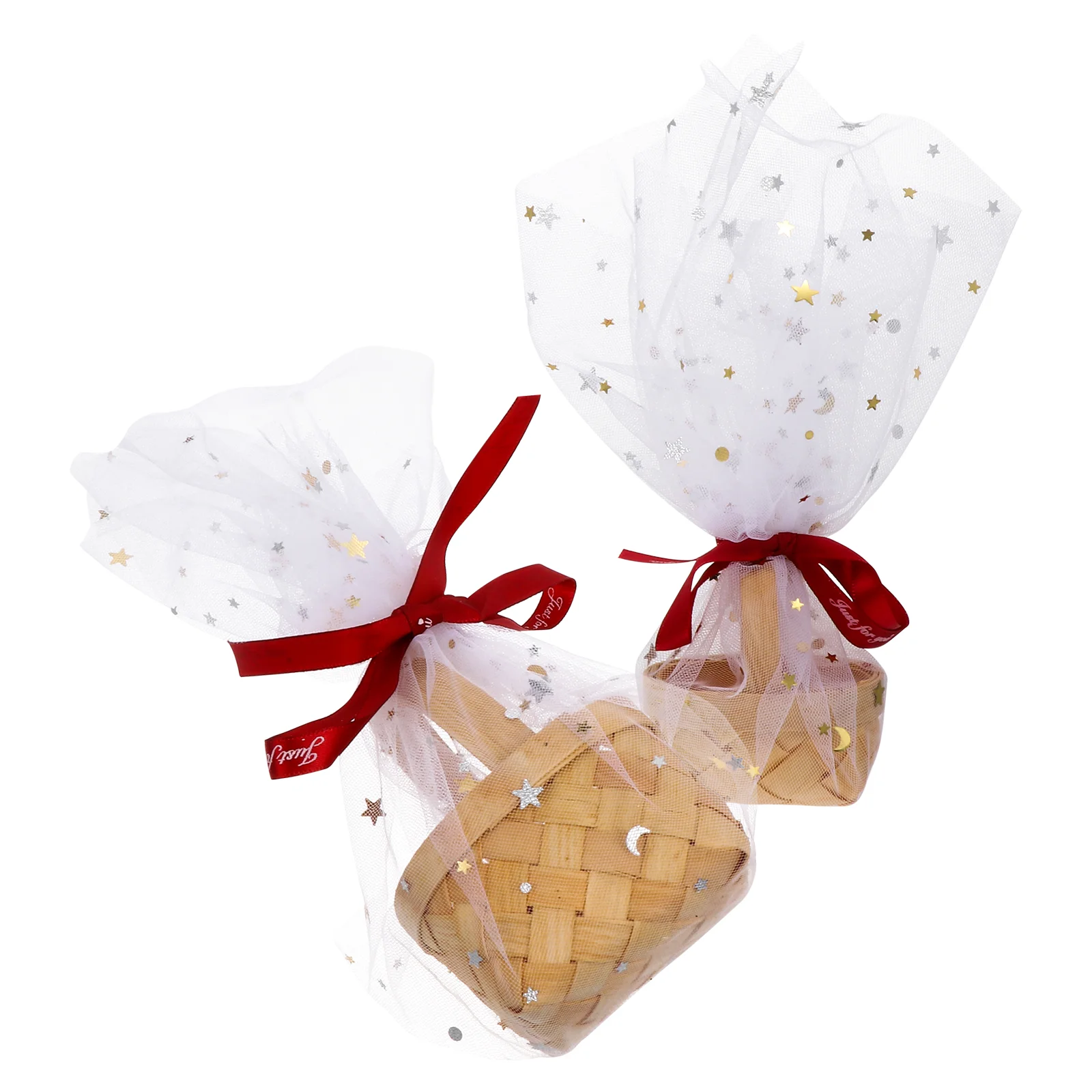 

2 Pcs Miniature Woven Hand Basket Chocolates Playing House Small Wicker Trash Bin