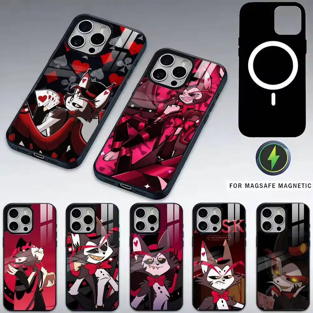 

Hazbin Hotel H-Husk Phone Case For iPhone17,16,15,14,13,12,11 Plus,Pro Magnetic with Magsafe Wireless Charging