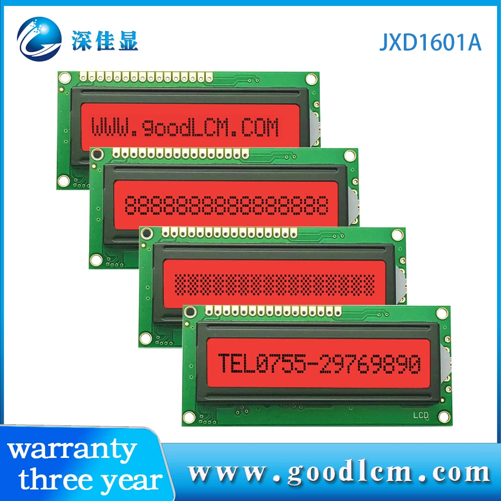 

1601FSTN lcd display FSTN black characters on red background splc780d controller 16x1 lcm module 5V or 3V power supply16Pin