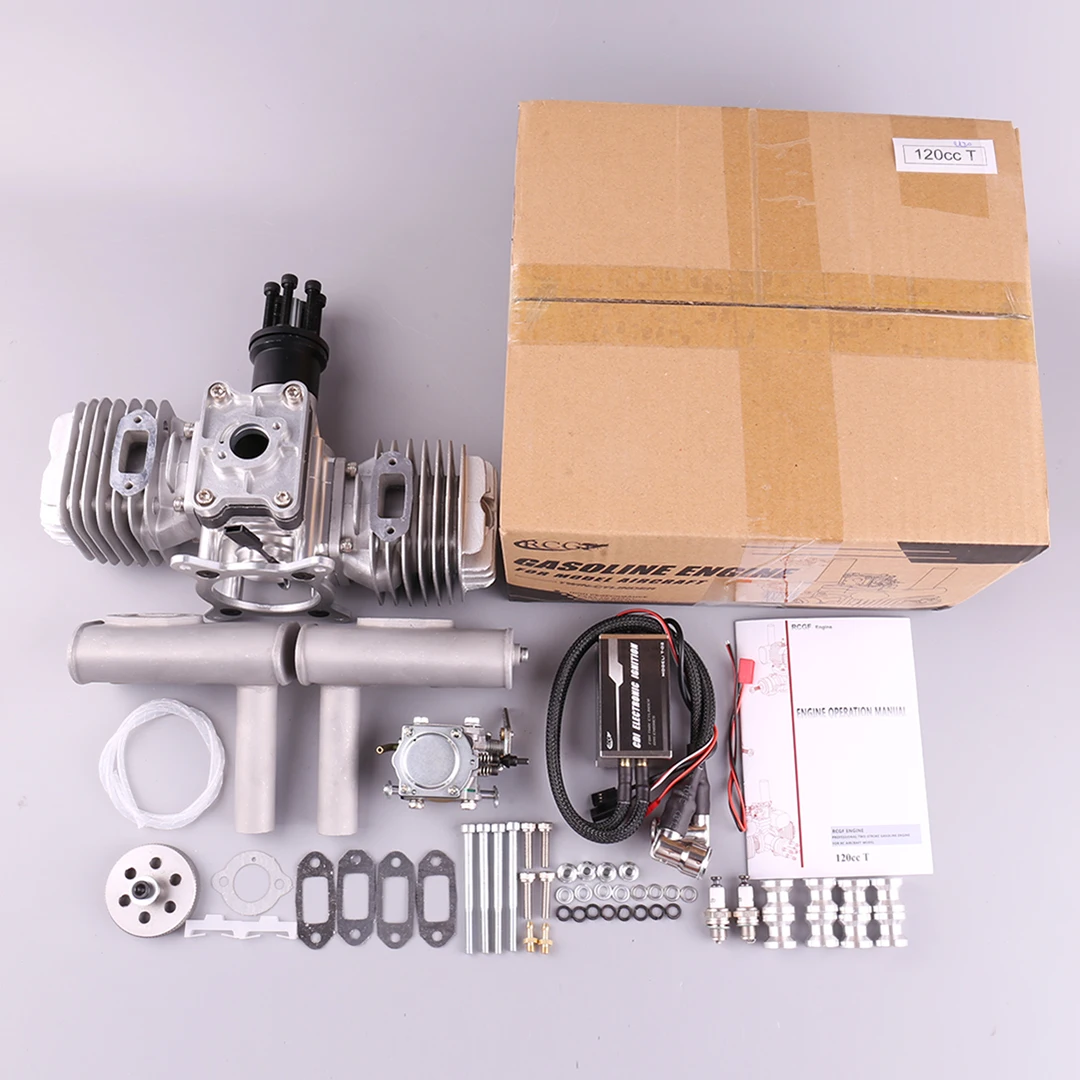 VVRC RCGF 120cc Twin Cylinder Petrol/Gasoline Engine Dual Cylinder with Muffler/Igniton/Spark Plug for RC Model Airplane