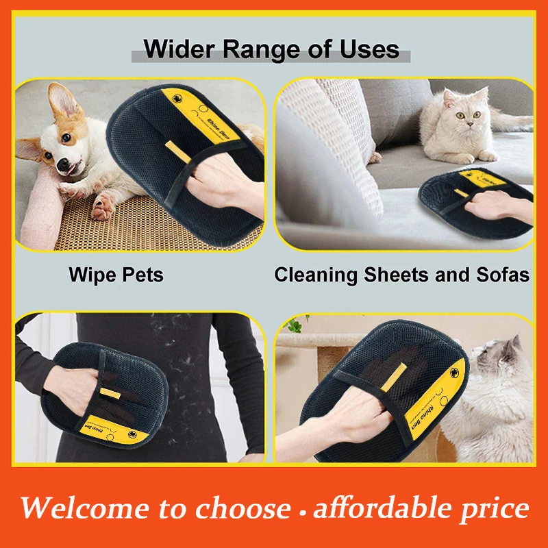 #1pc New Pet Hair Remover Electrostatic Gloves,2025 New Pet Hair Removal Glove For Cats & Dogs