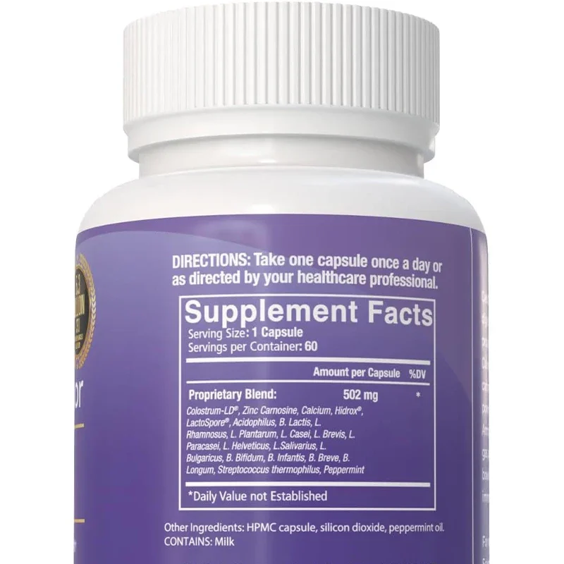 Probiotics and Prebiotics, Support Beneficial Gut Microbiota, Help Restore and Maintain Intestinal Health, 60 Capsules