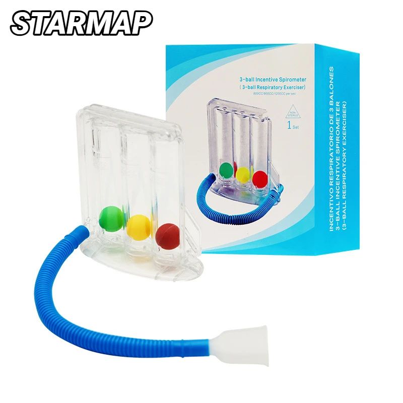 3 Balls Breathing Trainer Lung Function Improvement Respiratory Spirometry Breath Exerciser Measurement System Deep Capacity