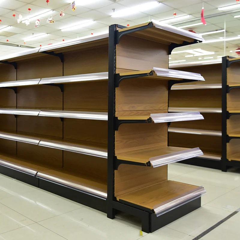 supermarket shelves modern design wood board transfer printing rack supermarket gondola shelving,grocery store racks