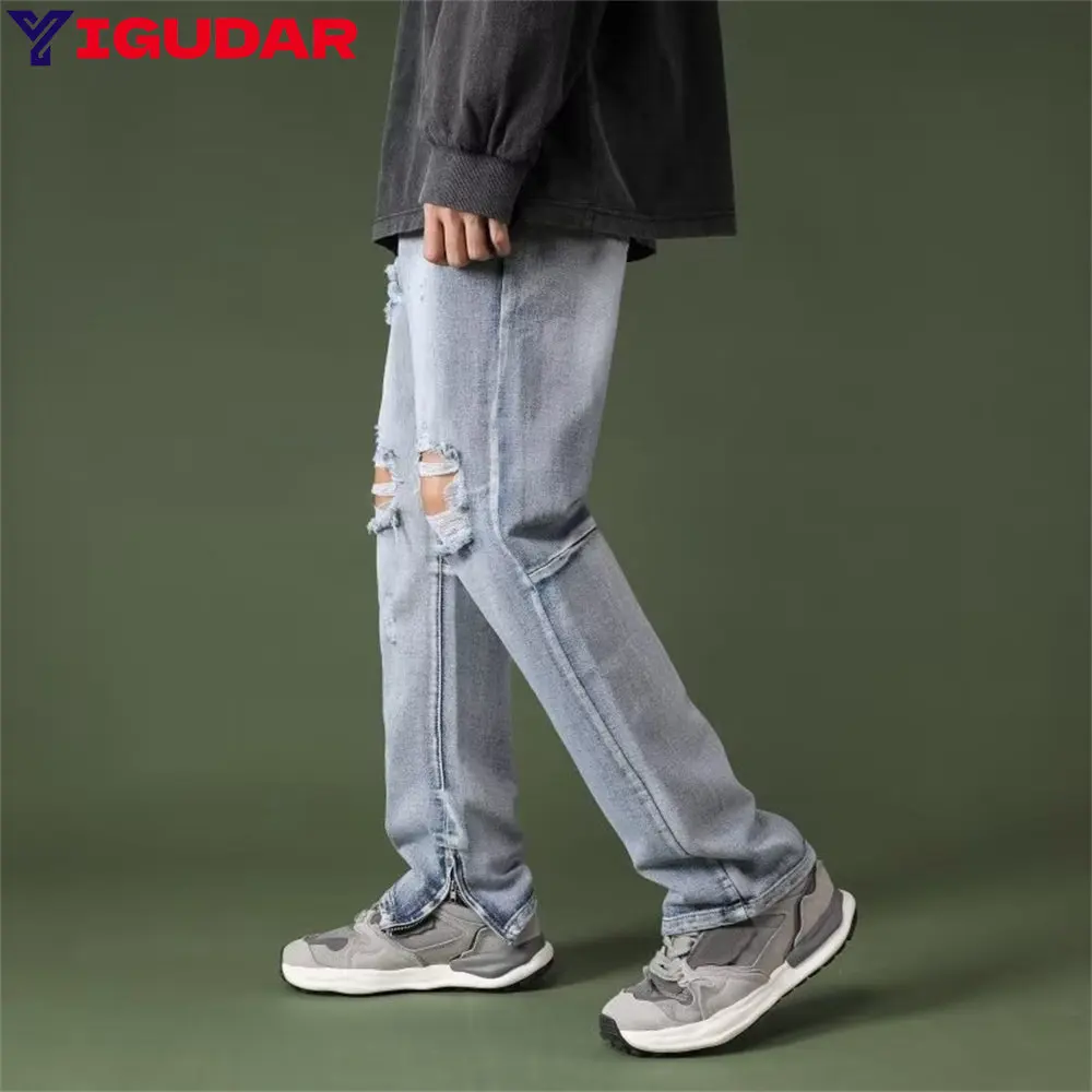 

Y2k Men Korean Streetwear Harajuku Vintage Jeans Graffiti Wide Leg Baggy Straight Denim Pants Cartoon Grunge Trousers Clothes