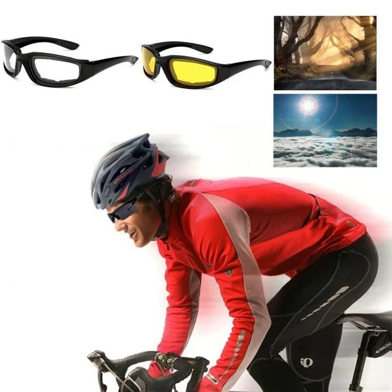 Motorcycle Mountain Bike Sunglasses for Men Goggles Anti-UVA Windproof Sunglasses Driving Night Vision Lunette De Soleil Homme