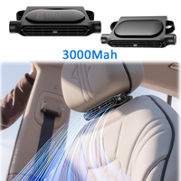 USB Rechargeable Car Seat Fan 3000mAh Portable Vehicle Cooling Headrest Fan for Backseat with 3 Gear Adjustable Wind Speed